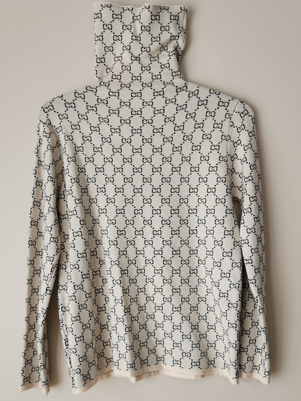Turtleneck Sweater with Monogram Pattern